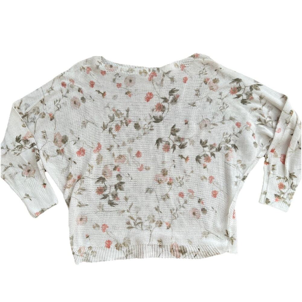 Anna Melani lightweight floral sweater Italy Top See Through Small A000835